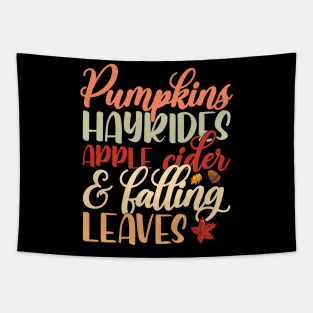 Pumpkin Hayrides, Apple Cider, and Falling Leaves Tapestry