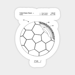 Soccer Patent - Football Art - Black And White Magnet