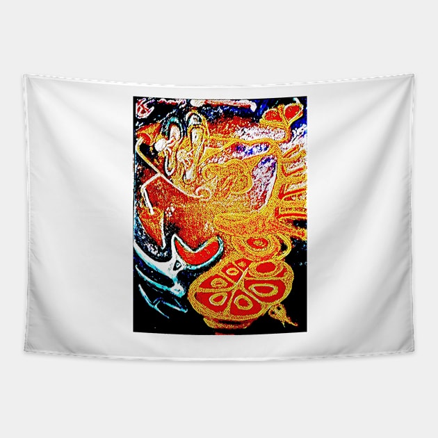 Underwater Fire Danse Tapestry by Tovers