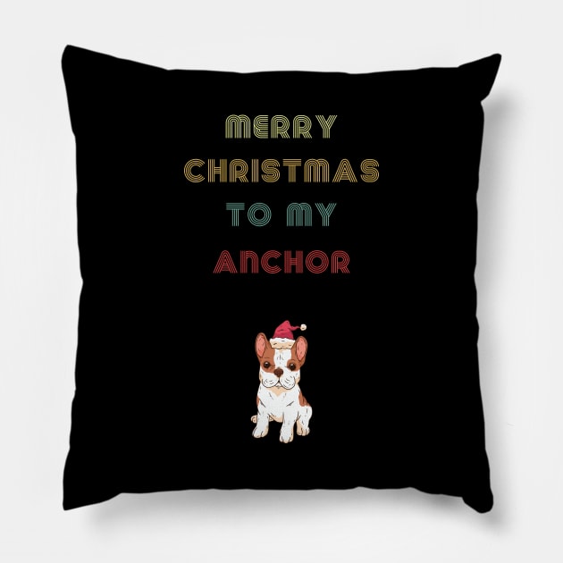 Cute Christmas Holiday Dog Owner Gift For Anchor's Pillow by Retro_Design_Threadz