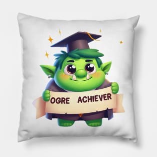 Cute Ogre Achiever Illustration Pillow