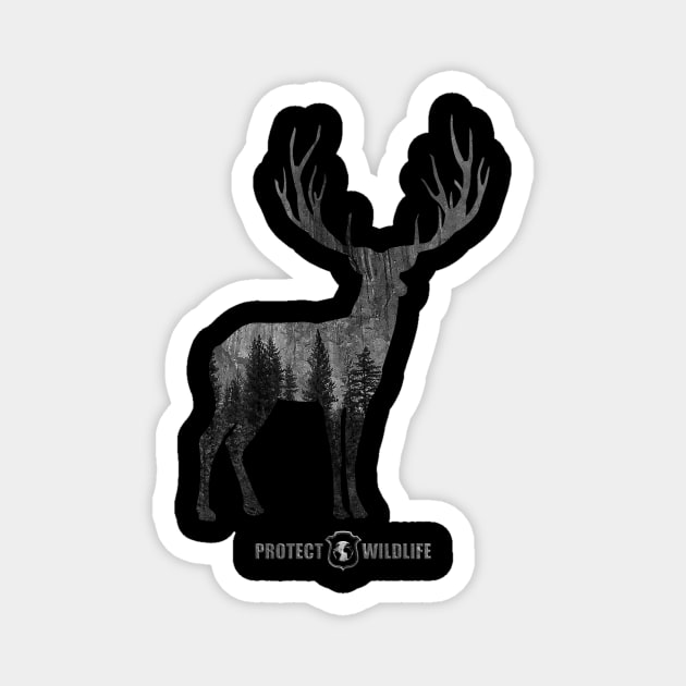 Protect Wildlife - Nature - Deer Silhouette Magnet by JTYDesigns