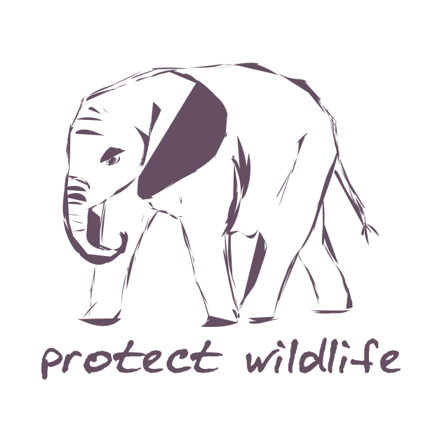 protect wildlife - elephant sketch by Protect friends