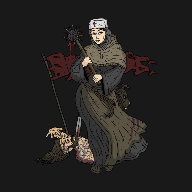 powerful women, dark medieval nun. by JJadx