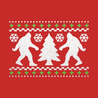 Funny Bigfoot Ugly Christmas Holiday Sweater T-Shirt