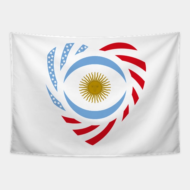 Argentinian American Multinational Patriot Flag Series (Heart) Tapestry by Village Values