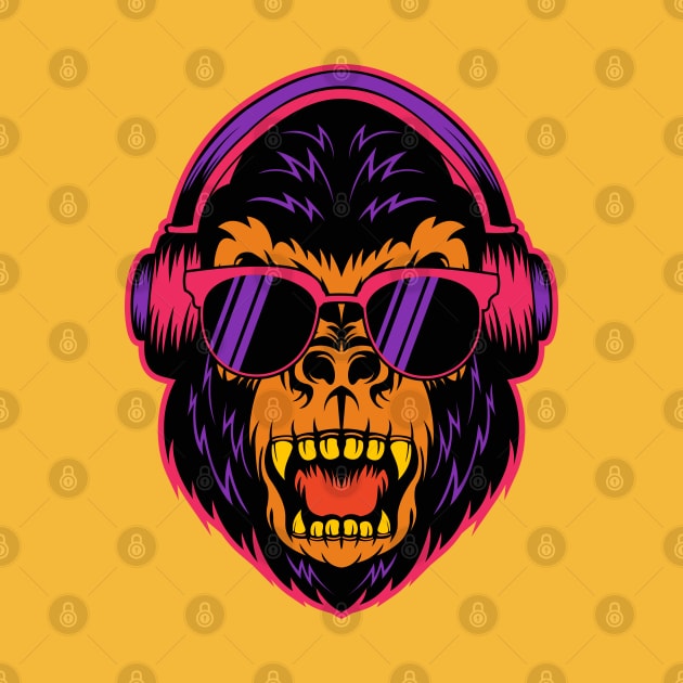 Gorilla Face by Happy Art Designs