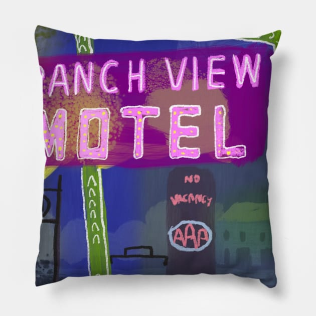 Motel Pillow by MARKDONNELLYILLUSTRATION