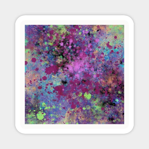 Paint Splatter Neck Gator Green and Purple Paint Splatters Magnet by DANPUBLIC