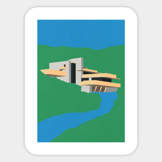 Frank Lloyd Wright - Fallingwater House - Sticker