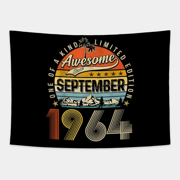 Awesome Since September 1964 Vintage 59th Birthday Tapestry by Mhoon 