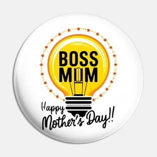 Boss Mom Happy mother's day | Mother's day Mom lover gifts Pin