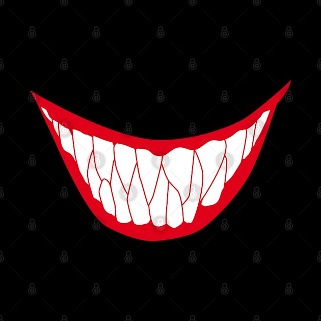 Halloween Psycho Monster Smile With Teeth by HappyGiftArt