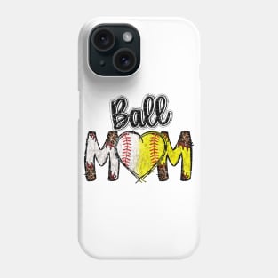 Ball Mom Heart Baseball Softball Mama Women Mothers Day 2023 Shirt Phone Case