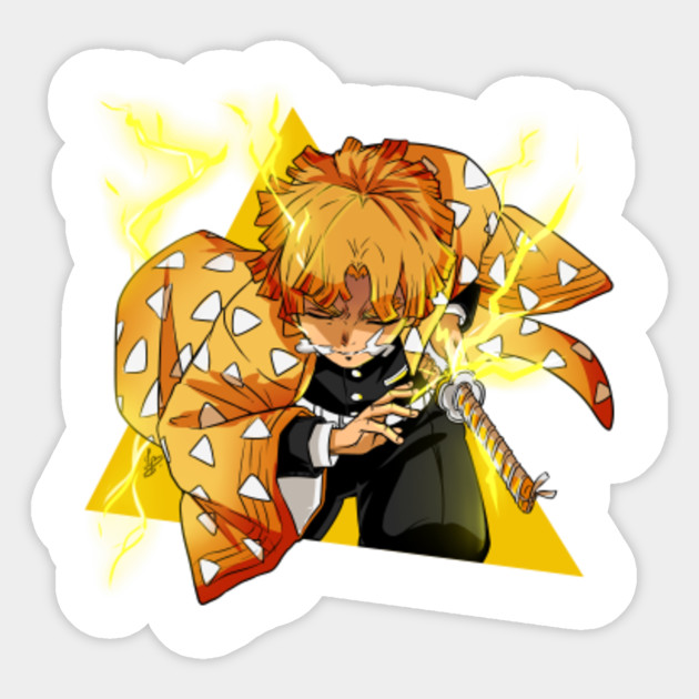 thunder breath zenitsu demon slayer sticker teepublic