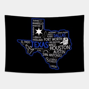 Dallas Texas cute map San Antonio Austin Fort Worth El Paso Dallas TX state Tapestry