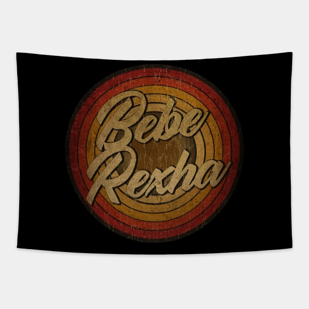 arjunthemaniac,circle vintage retro faded Bebe Rexha Tapestry by arjunthemaniac