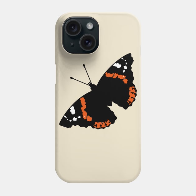 Butterfly (Red Admiral / Vanessa Atalanta / Rotated 45°) Phone Case by MrFaulbaum