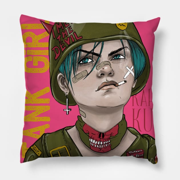 Tank Girl Pillow by Carnival of Sadness