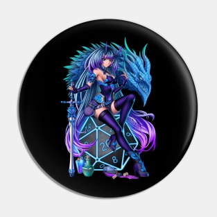 Dungeons and Dragons Anime Girl Pin