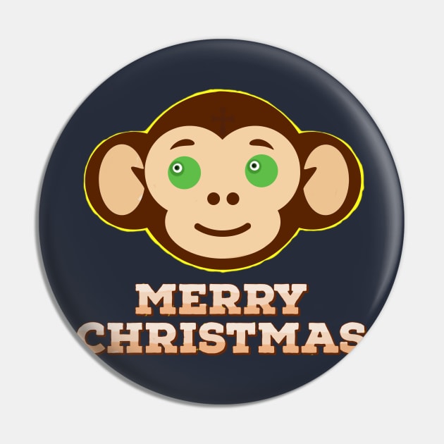 MERRY CHRISTMAS Planet Monkey Island Pin by PlanetMonkey