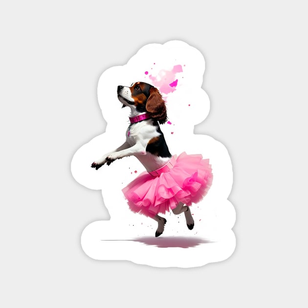 Flying High: Cocker Spaniel Pink Tutu Tee Magnet by fur-niche