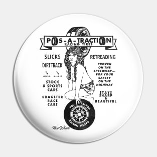 Defunct Pos-A-Traction Car Racing Tires Pin