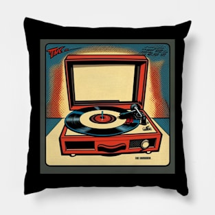 Vintage Record Player Turntable Comic Pillow