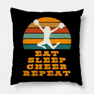 Eat Sleep Cheer Repeat with Vintage Sunset Pillow