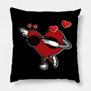 Funny Valentine's Day Dabbing Heart Dancing Pillow