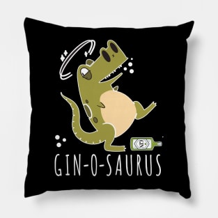 Cute Gin-o-saurus Dinosaur Gin Lover Gift Ideas Pillow