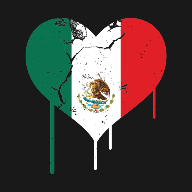 Mexican Pride Heart Flag Love Mexico Proud Immigrant Gift by twizzler3b