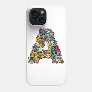 Alphabet Monster Doodle Letter A Monogram Phone Case