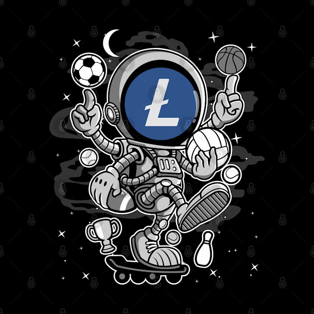 Astronaut Skate Litecoin LTC Coin To The Moon Crypto Token Cryptocurrency Blockchain Wallet Birthday Gift For Men Women Kids by Thingking About