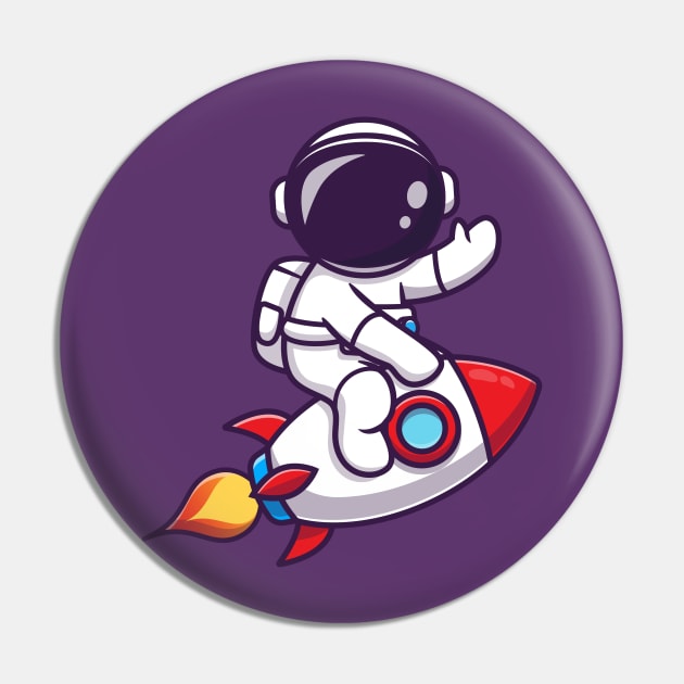 Cute Astronaut on Rocket - Rocket Man Pin by info@dopositive.co.uk
