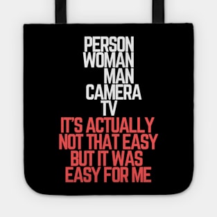 #personwomancameratv Person Woman Man Camera TV it's actually not that easy but it was easy for me Tote