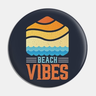 Retro Sunset Beach Vibes Pin