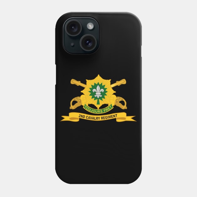 2nd Cavalry Regiment w Br - Ribbon Phone Case by twix123844