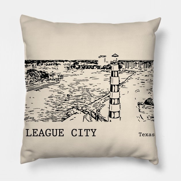 League City Texas Pillow by Lakeric