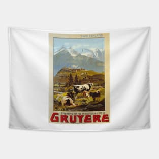 Gruyere (Gruyeres) Switzerland - Vintage Travel Poster Tapestry