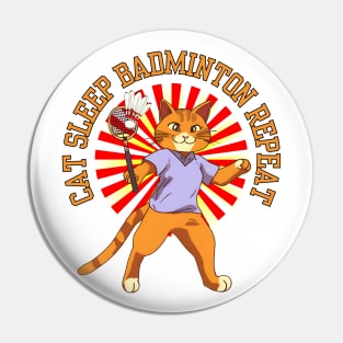 Cat Sleep Badminton Repeat Pin