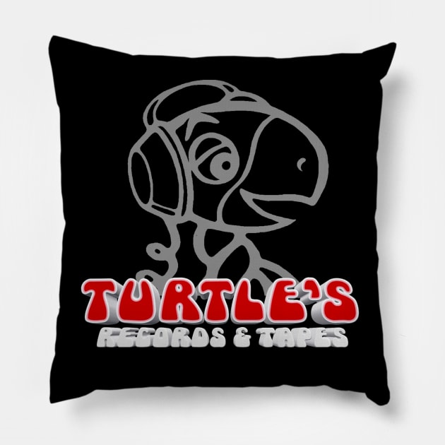 Turtle's Records & Tapes - 3D Text Pillow by RetroZest