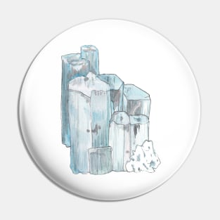 Aquamarine Crystal Pin