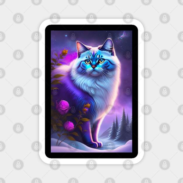 Birman In Snow Magnet by Enchanted Reverie