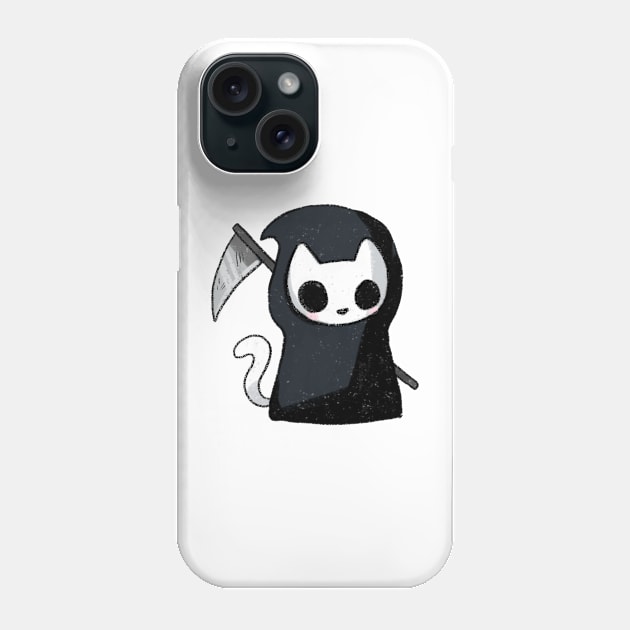 Grim reaper cat drawing Phone Case by Mayarart