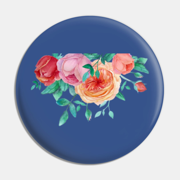 Watercolor Painting Flower Garden Roses Hand Painted Watercolor