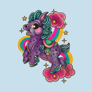 Vintage cute pony rainbow designs T-Shirt