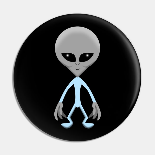 Alien Grey Pin by Wickedcartoons