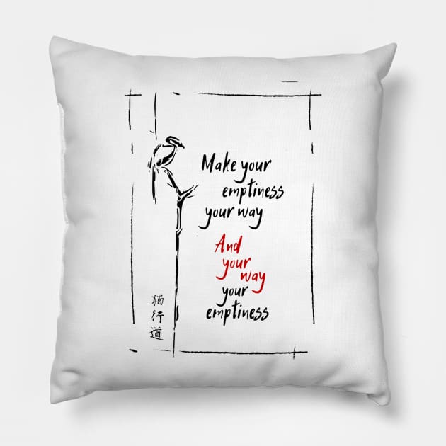 EMPTINESS - MIYAMOTO MUSASHI Pillow by Rules of the mind