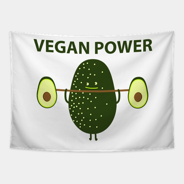 Avocado-vegan power Tapestry by spontania